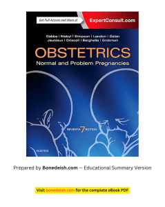 Obstetrics: Normal and Problem Pregnancies 7th Ed Summary