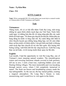 Student Trip Paragraph: Ha Long Bay (Vietnamese & English)