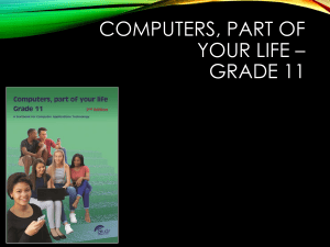Computers, Part of Your Life - Grade 11 Textbook