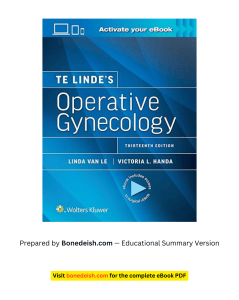 Te Linde's Operative Gynecology 13th Ed: Surgical Gynecology Textbook