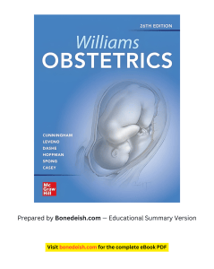 Williams Obstetrics 26th Edition Summary