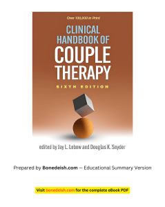 Clinical Handbook of Couple Therapy 6th Ed Summary