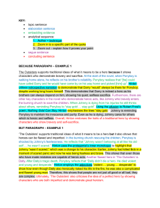 Analytical Paragraph Examples: The Outsiders