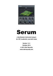 Serum Synthesizer Manual V1.0.1 User Guide