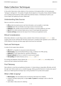 Data Collection Techniques: A Guide to Web Scraping and APIs