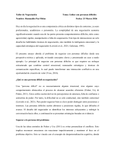 Taller de Negociaci&oacute;n: Lidiar con Personas Dificiles