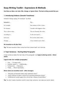 Essay Writing Toolkit: Expressions & Methods for Students