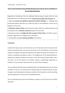 France's Views on Global Mechanism Thematic Groups