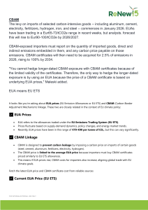 EU CBAM and EUA Prices Guide