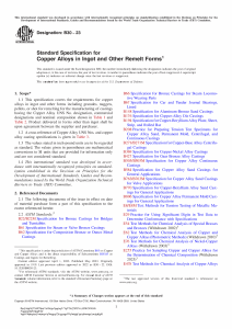 ASTM B30-23: Copper Alloys Ingot Specification