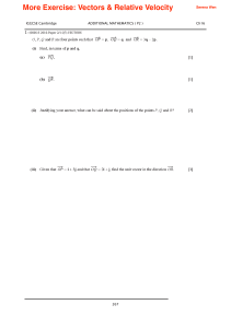 Ćwiczenia z Wektor&oacute;w i Prędkości Względnej dla Matematyki IGCSE