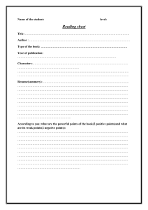 Reading Comprehension Worksheet Template