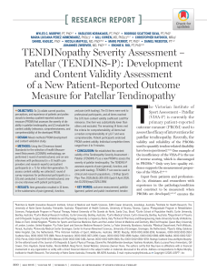 TENDINS-P: New PROM for Patellar Tendinopathy Development