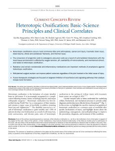 Heterotopic Ossification: Basic Science & Clinical Correlates