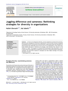 Juggling Difference and Sameness: Rethinking Diversity Strategies