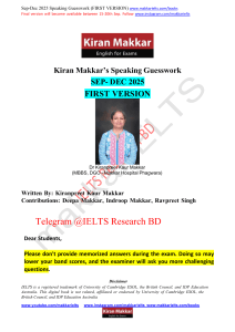 Kiran Makkar's IELTS Speaking Guesswork Sep-Dec 2025