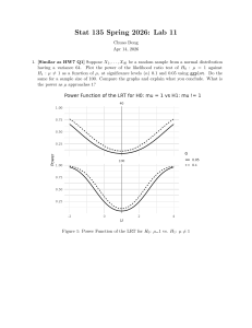 Stat 135 Lab 11: Power of Likelihood Ratio Test