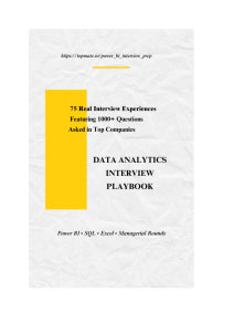 Data Analytics Interview Playbook: 75 Real Experiences & 1000+ Questions