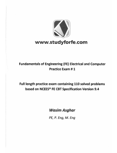 FE Electrical and Computer Practice Exam #1