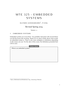 MTE 325 Embedded Systems Course Material