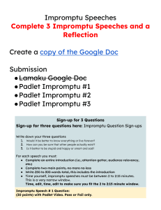 Impromptu Speeches Assignment