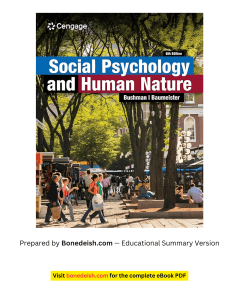 Social Psychology and Human Nature 6th Edition Summary