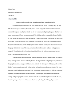 Lighting Analysis of 'Sometimes the Rain, Sometimes the Sea' Play
