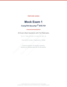CompTIA Security+ SY0-701 Mock Exam 1