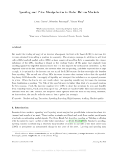 Spoofing and Price Manipulation in Order Driven Markets