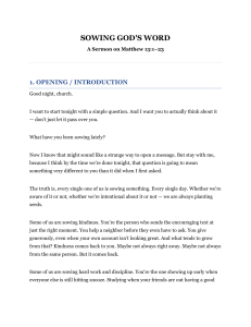 Sowing God's Word: Sermon on Matthew 13 Parable