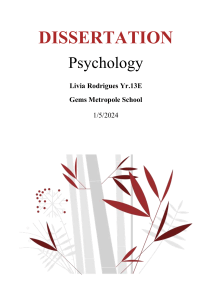 Dissertation on Psychotherapy for Teen Depression