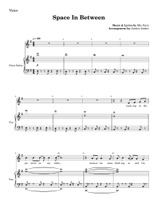 Space In Between Sheet Music - Piano Reduction by Mia Paris