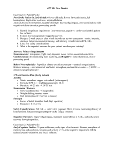 KIN 382 Case Studies: Exercise Prescription for Rehabilitation