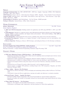Arun Kumar Konakalla Resume - .NET Developer