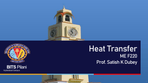 Heat Transfer ME F220 Lecture Notes