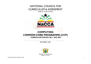 Ghana Computing Curriculum JHS1-B9 2020