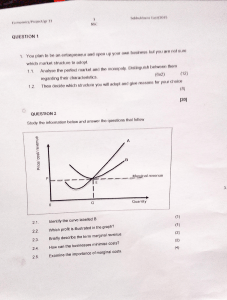 Grade 11 Economics Project: Market Structures & Cost Analysis