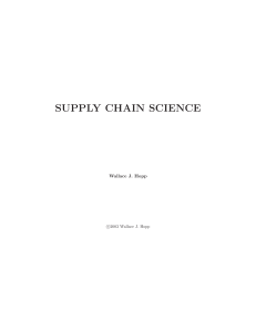 Supply Chain Science by Wallace J. Hopp (2003)