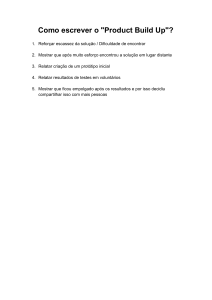 Como escrever o 'Product Build Up'?