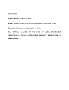 Critical Analysis: Local Government & Sustainable Development in South Africa