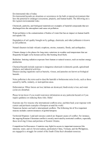 Environmental Risks & Global Conflicts