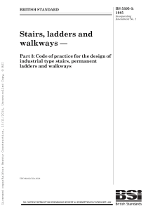 BS 5395-3:1985 Industrial Stairs Ladders Walkways Design