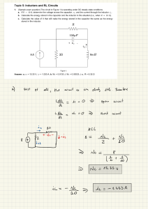 Topic 5: Inductors and RL Circuits Sample Exam Question