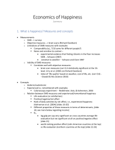 Economics of Happiness Summary