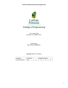 CE 5541 Advanced Structural Analysis Final Exam