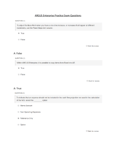 ARGUS Enterprise Practice Exam Questions