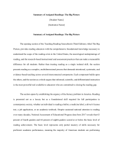 Summary: The Big Picture on Reading Education