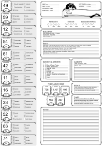 Orveil Town Stat Block for RPG