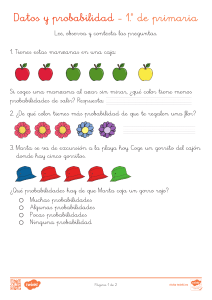 Ejercicios de Probabilidad para 1&ordm; de Primaria - Datos y Probabilidad