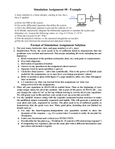 Simulation Assignment Example: Mass-Damper System